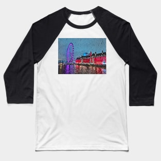 London Eye at night - painterly effect Baseball T-Shirt